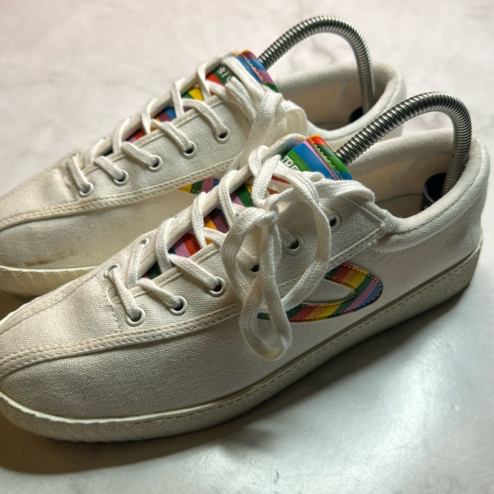 Tretorn Nylite Plus White Rainbow Pride Casual Sneakers Women’s Size 10